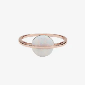 Rose Gold Opal Saturn Ring