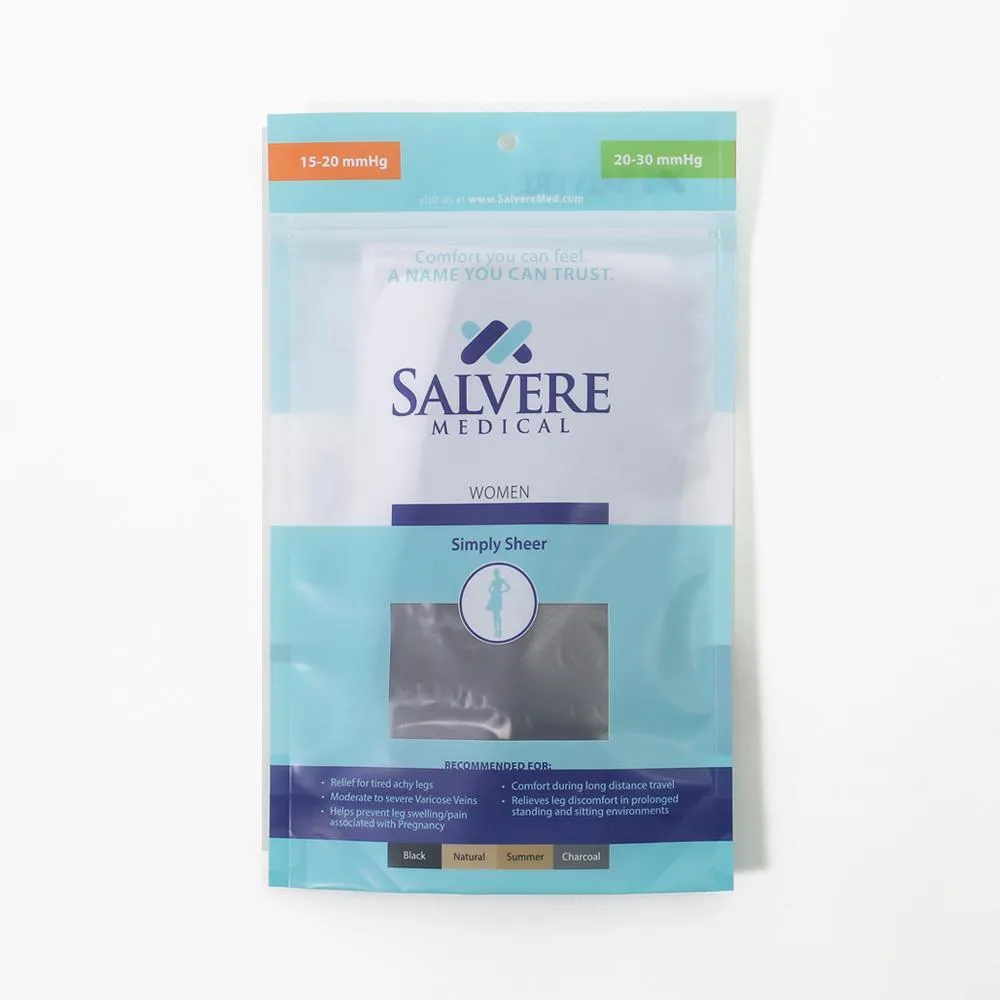 Salvere Simply Sheer, Pantyhose, Closed Toe, 15-20 mmHg