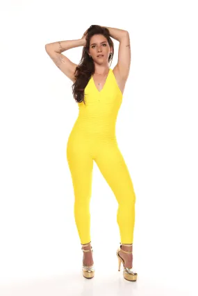 Scrunch Booty Yellow Jumpsuit