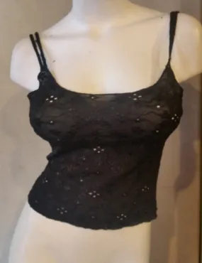 Sexy Short Black Double-Strap Cami Top