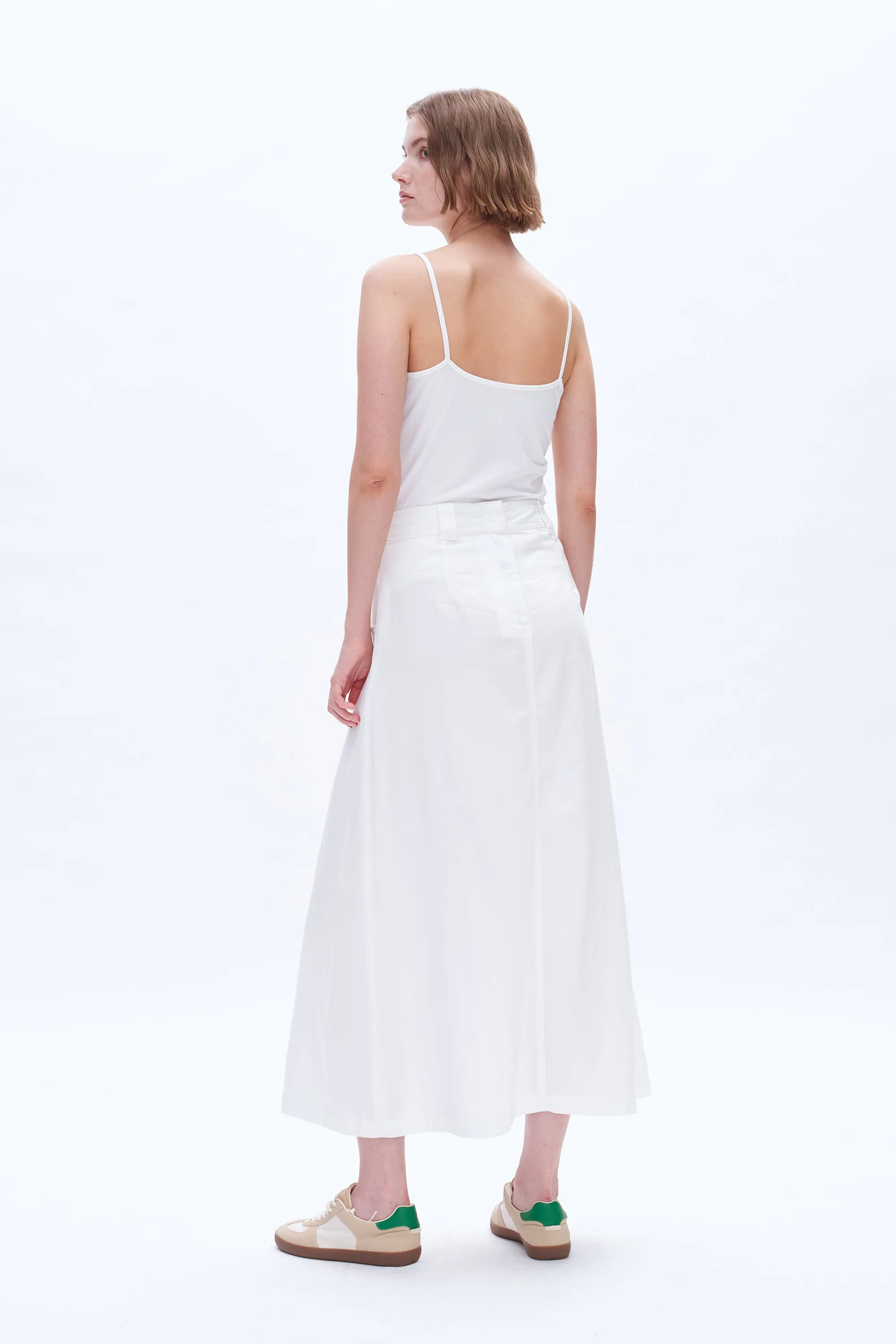 SHANNON MID RISE PLEATED LONG SKIRT BYK7046 (BYMJ124) WHITE