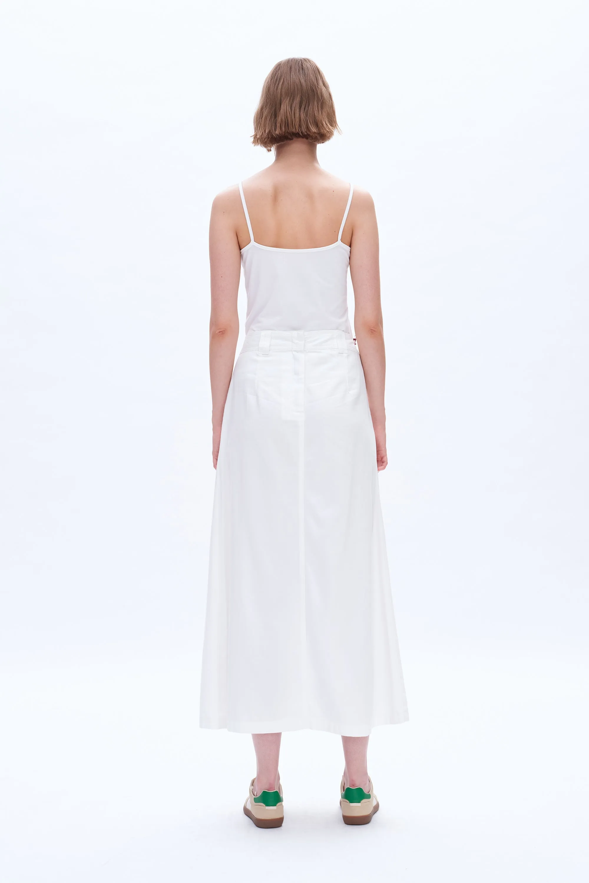 SHANNON MID RISE PLEATED LONG SKIRT BYK7046 (BYMJ124) WHITE