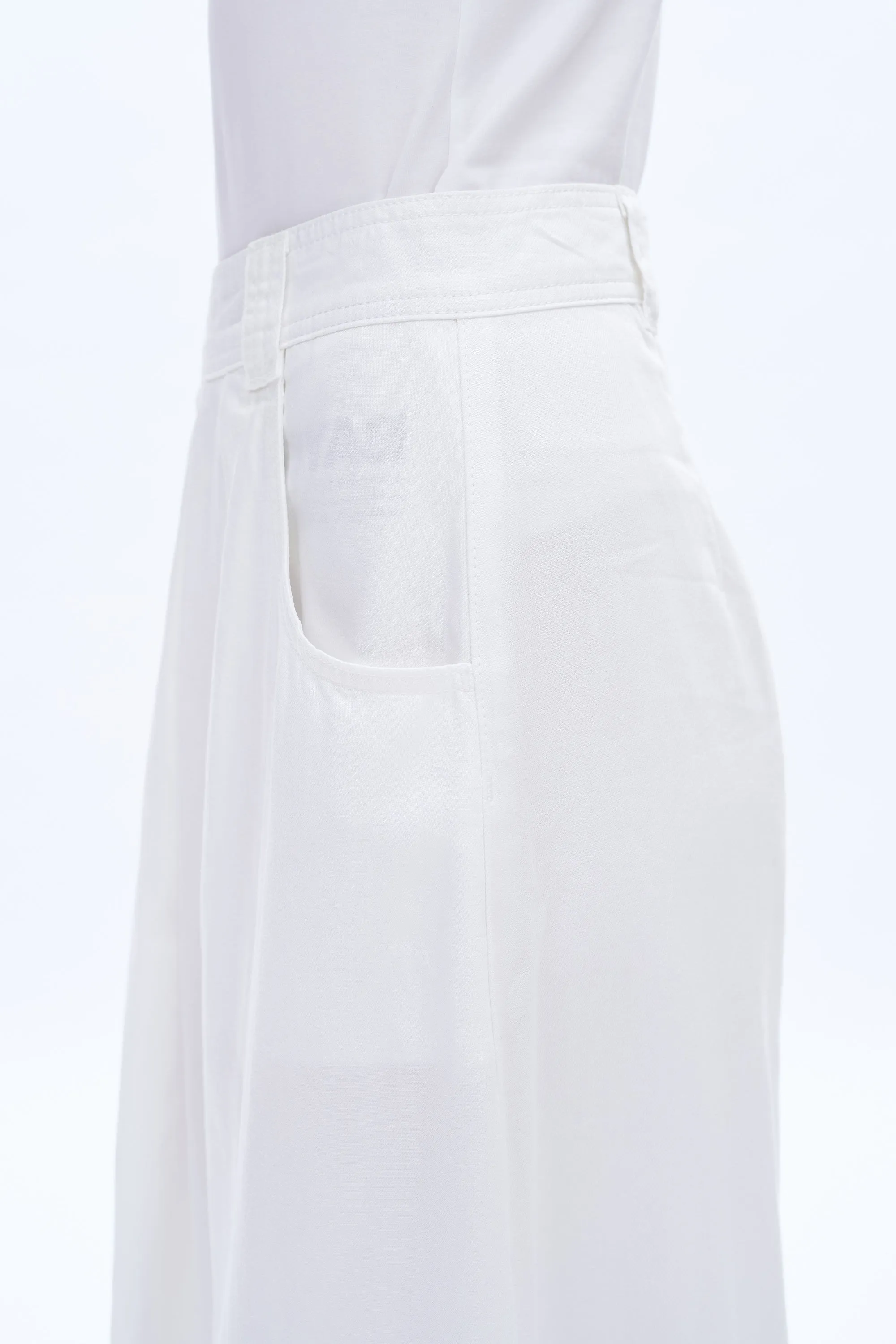 SHANNON MID RISE PLEATED LONG SKIRT BYK7046 (BYMJ124) WHITE