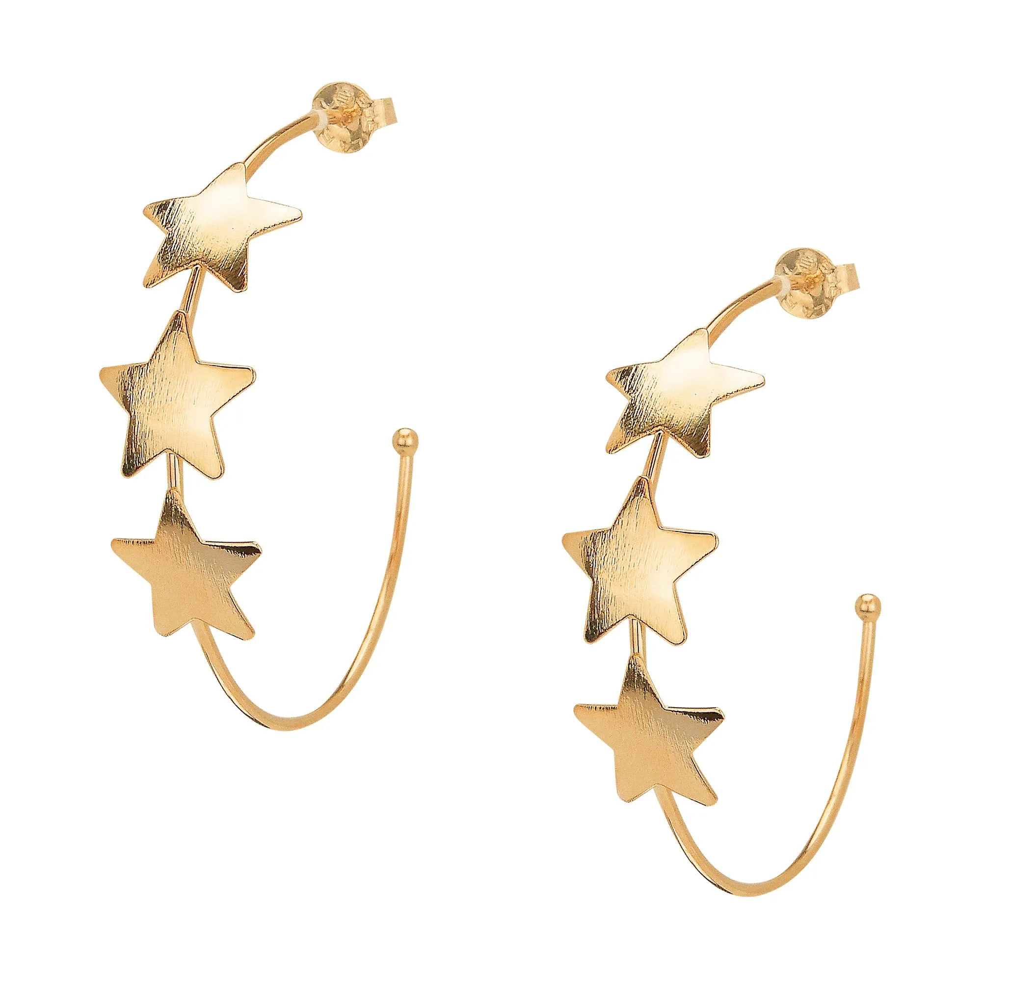 Sheila Fajl Silvina Star Statement Hoop Earrings in Champagne