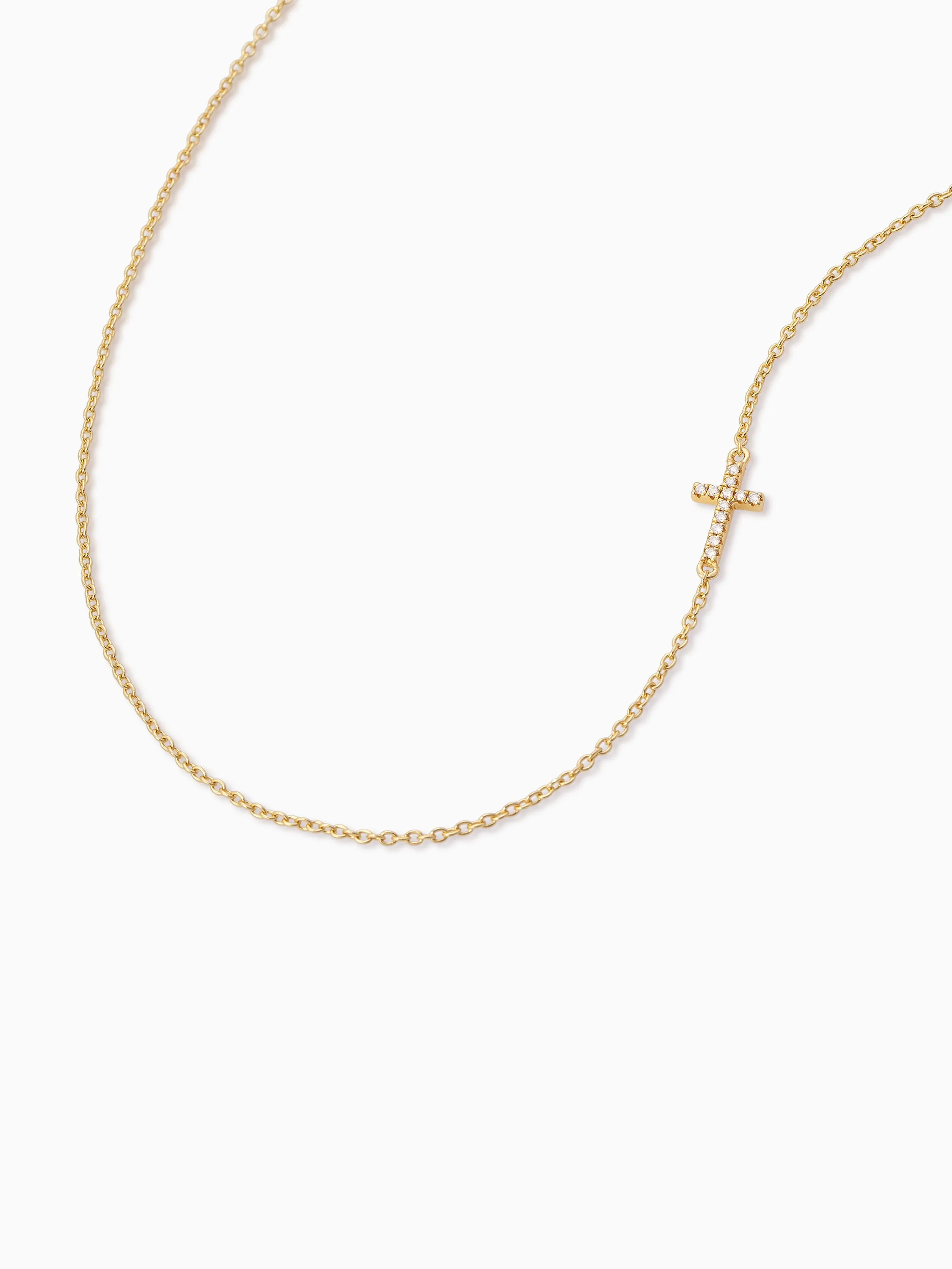 Side Cross Vermeil Necklace