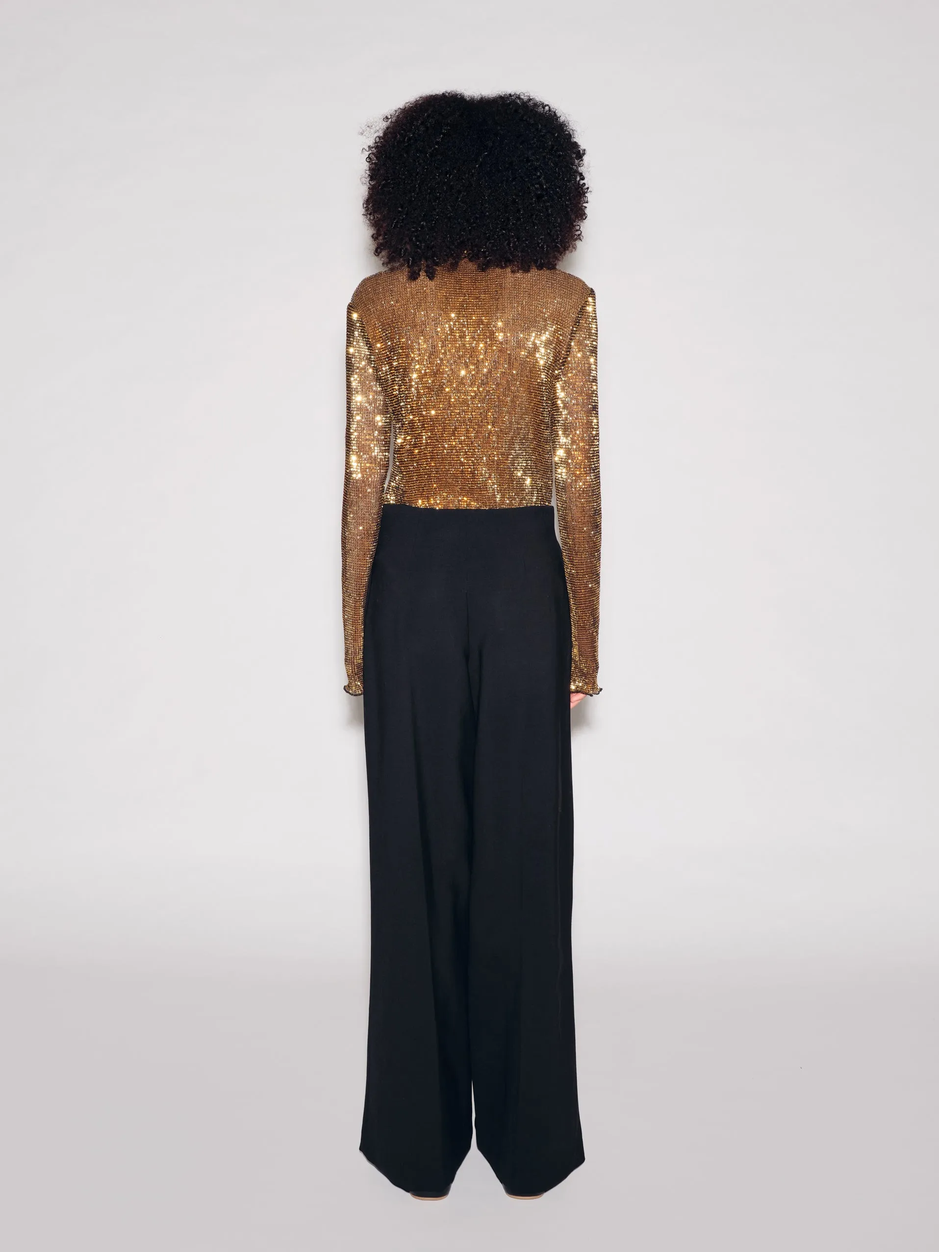 SLIM SHIRT - SEQUIN MESH