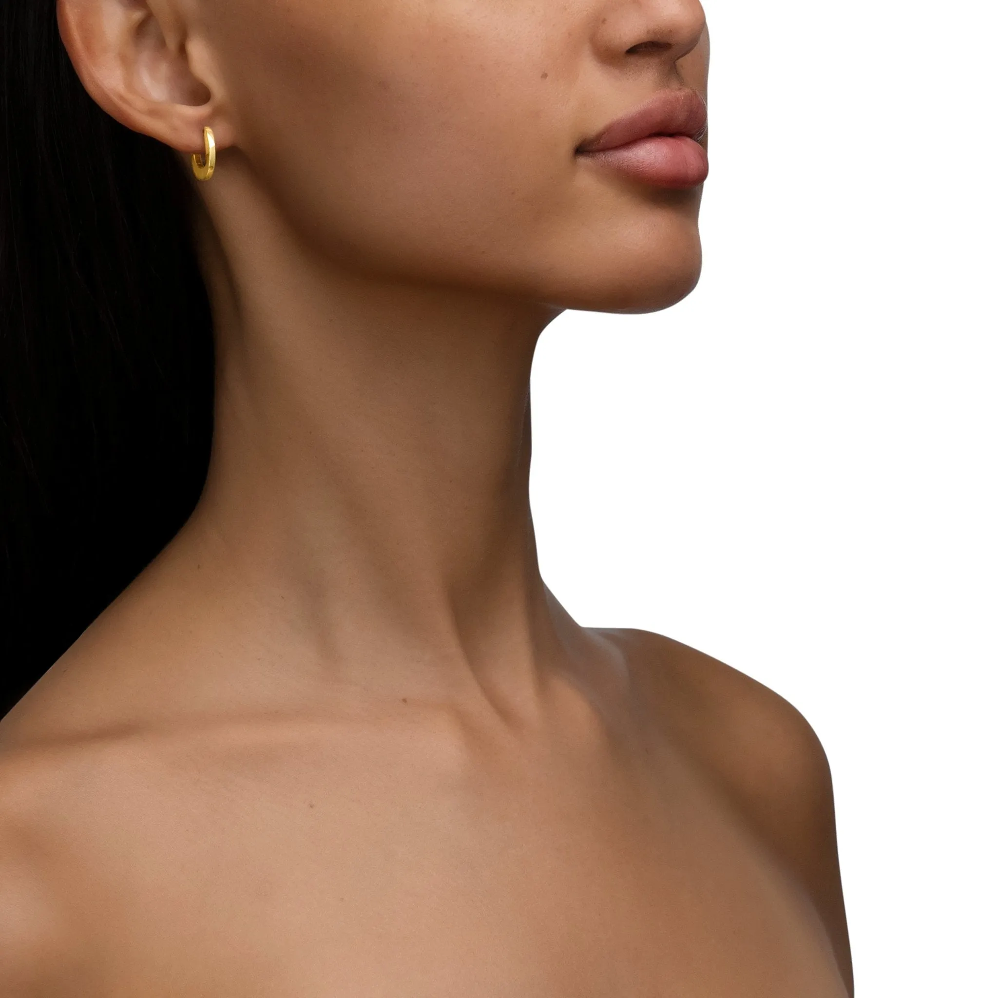 Small Yellow Gold Plain Hoop Earrings