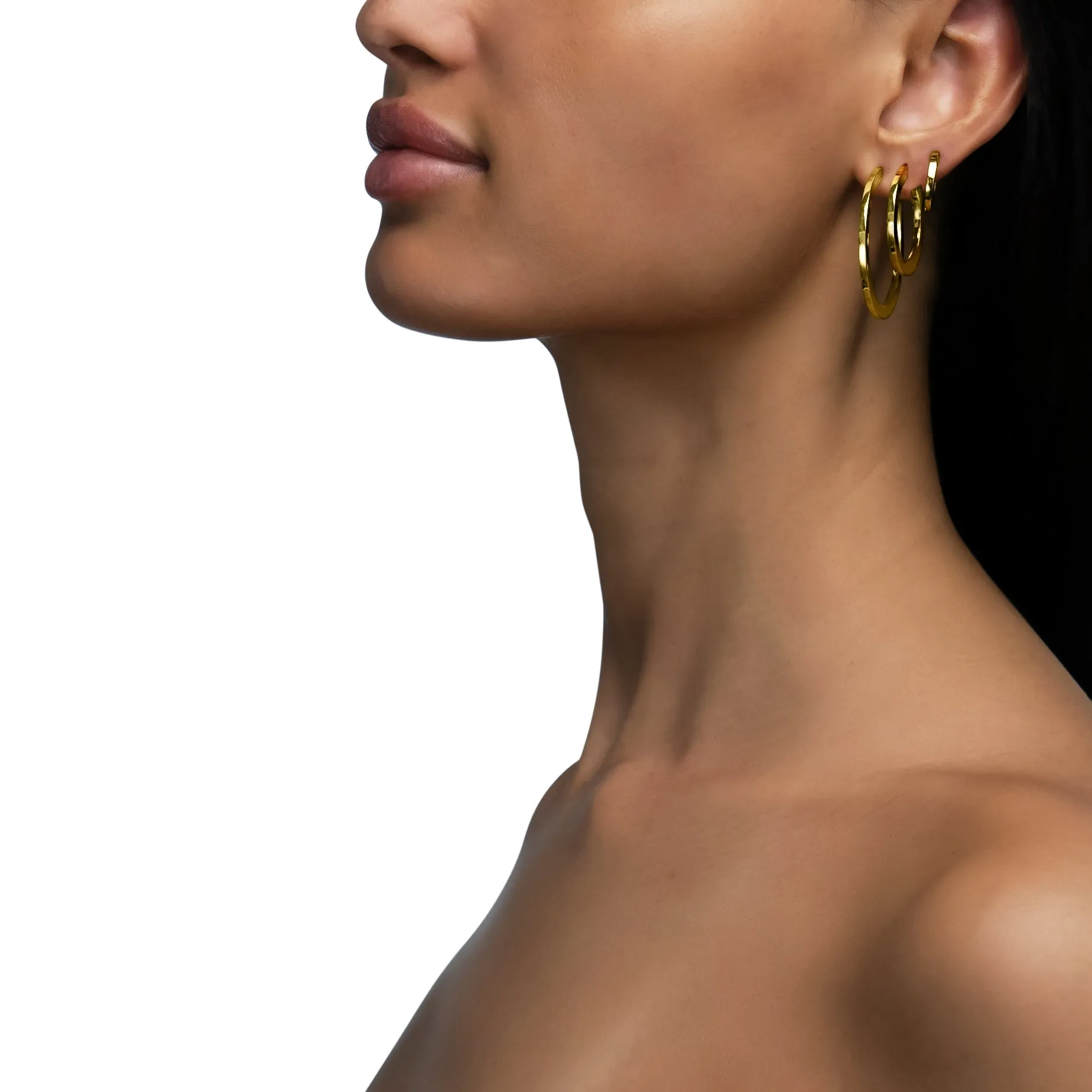 Small Yellow Gold Plain Hoop Earrings