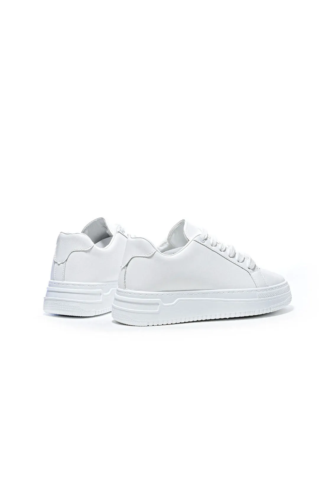 Sneakers - Leather Material - Lace-Up - White