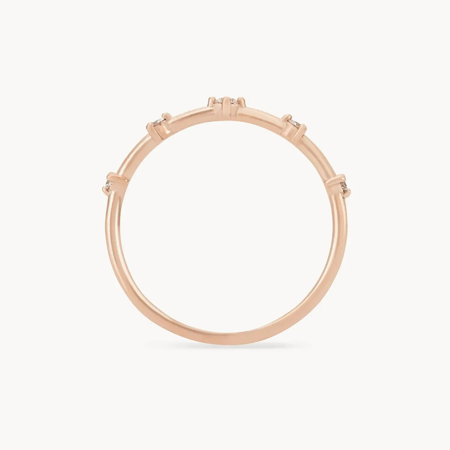 the stars align ring - 14k rose gold, white diamond