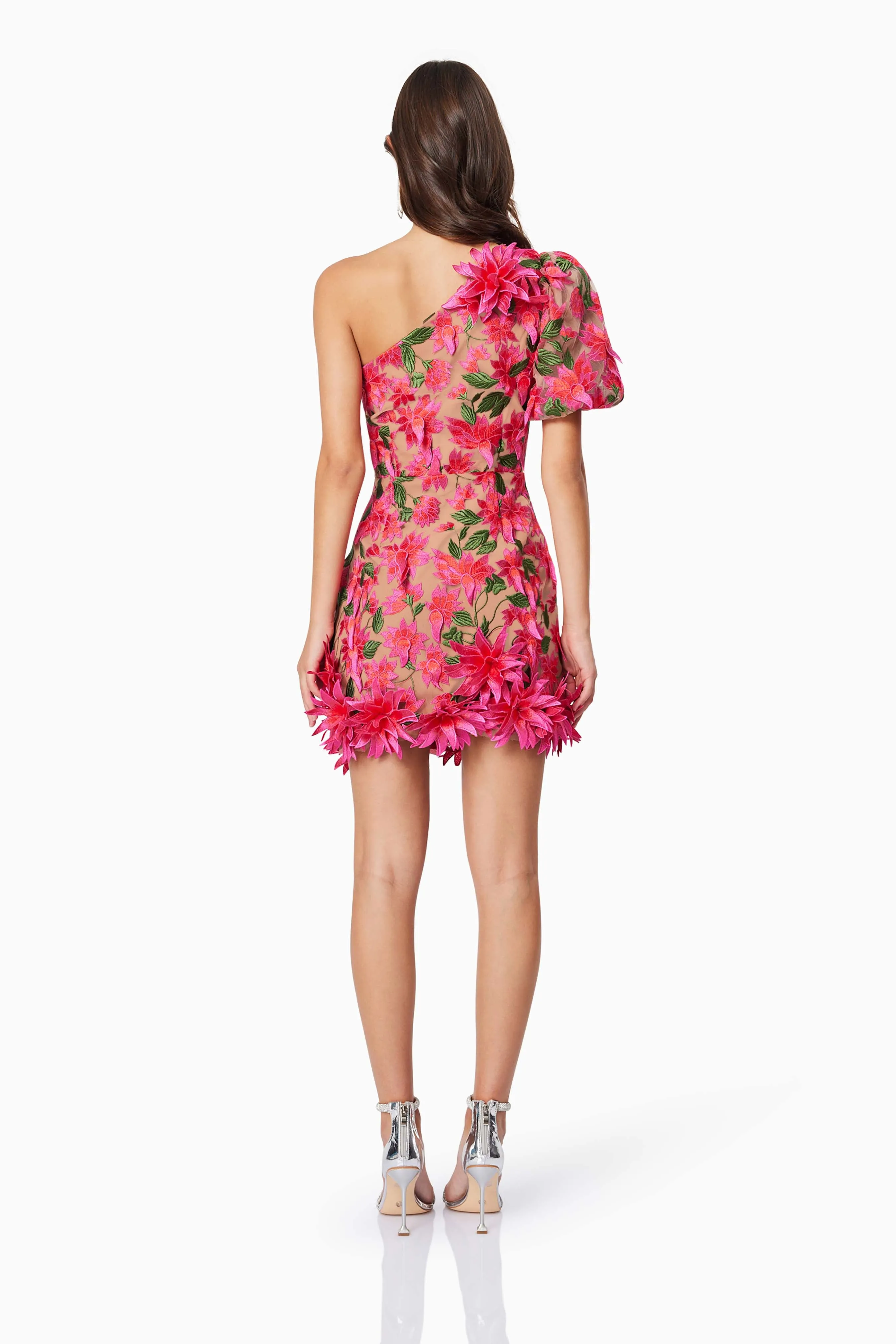 Valentina Mini One Shoulder Dress in Pink