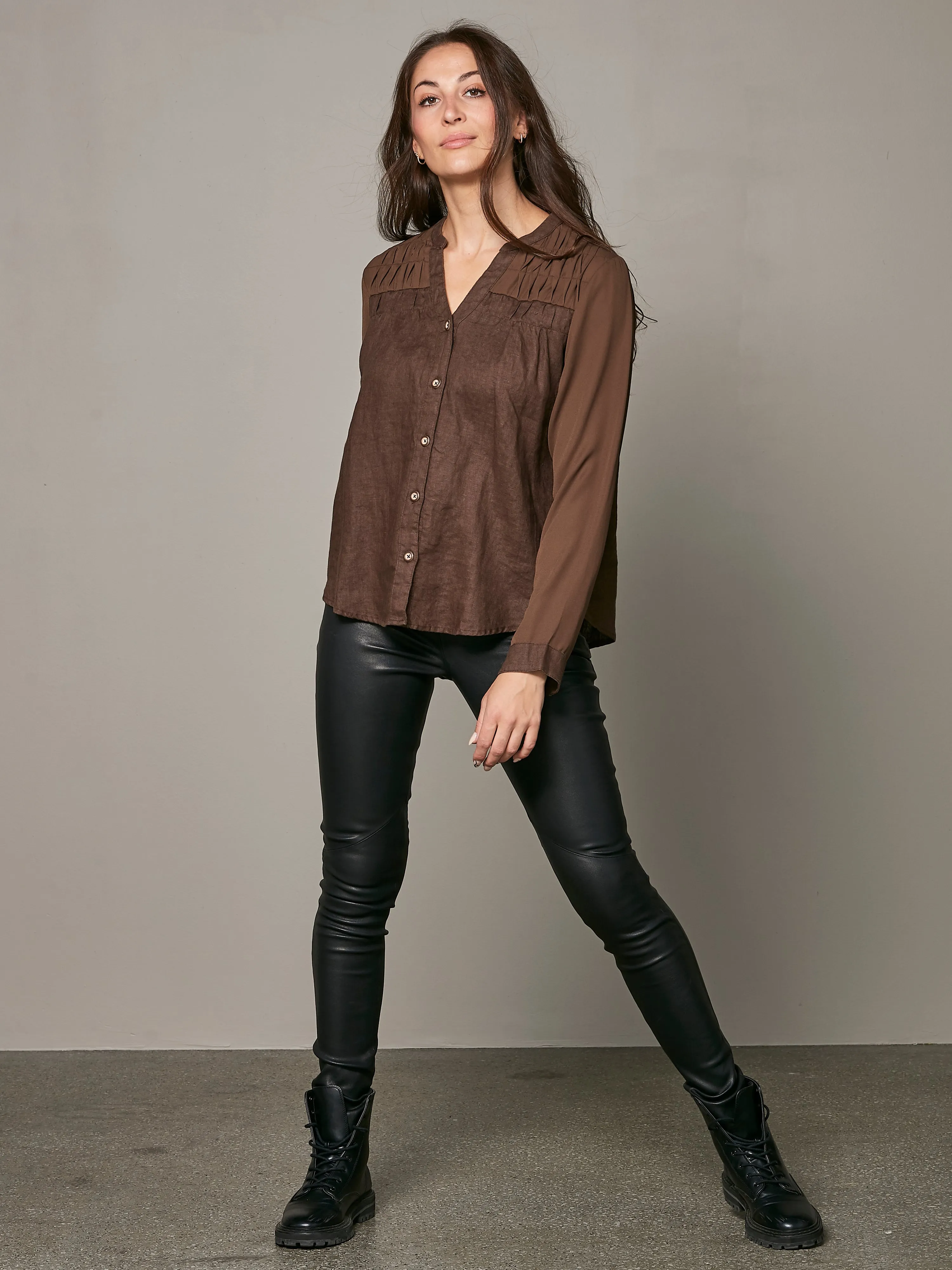 VIBEKE shirt - Dark Brown