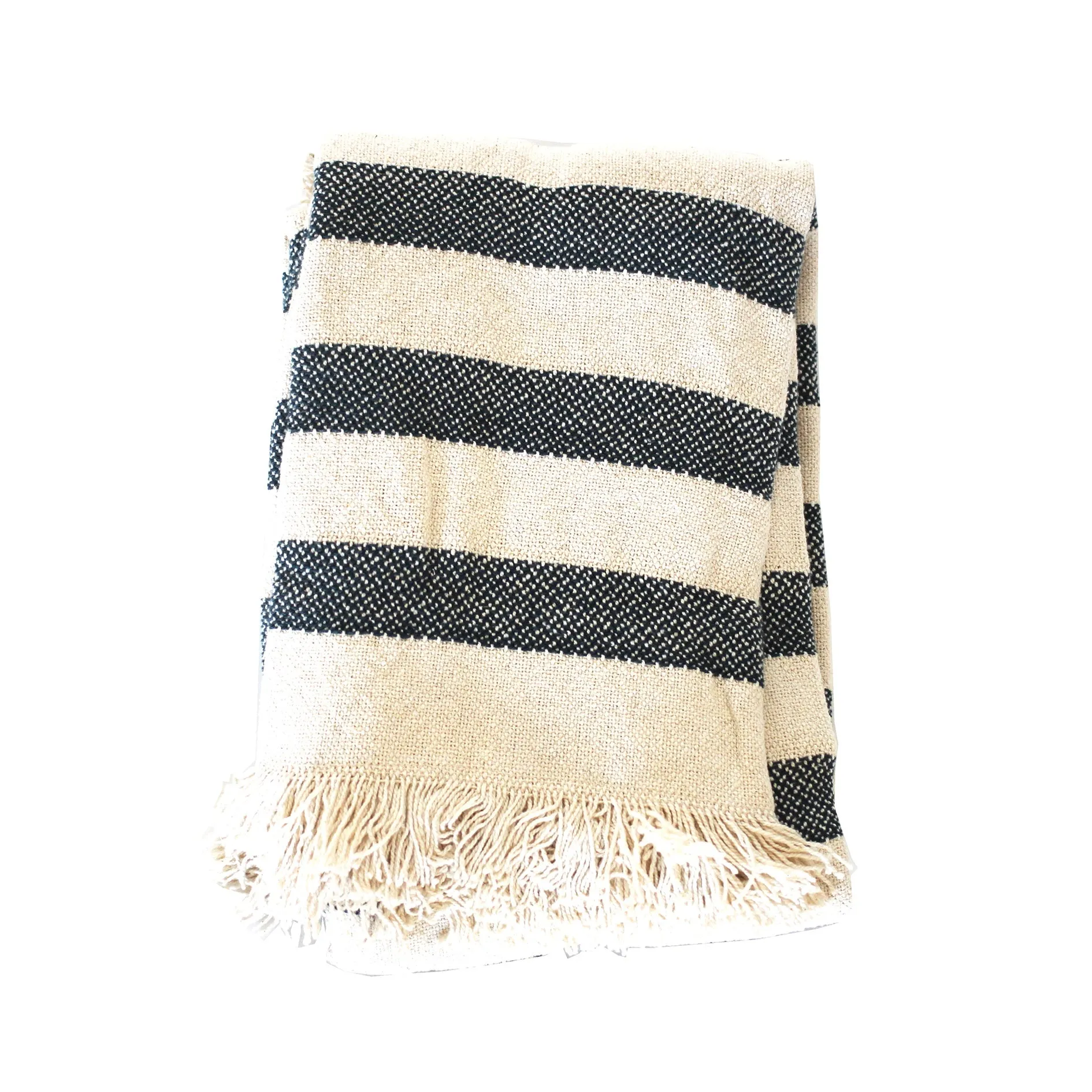 Wide Stripe Throw⎮Dark Slate