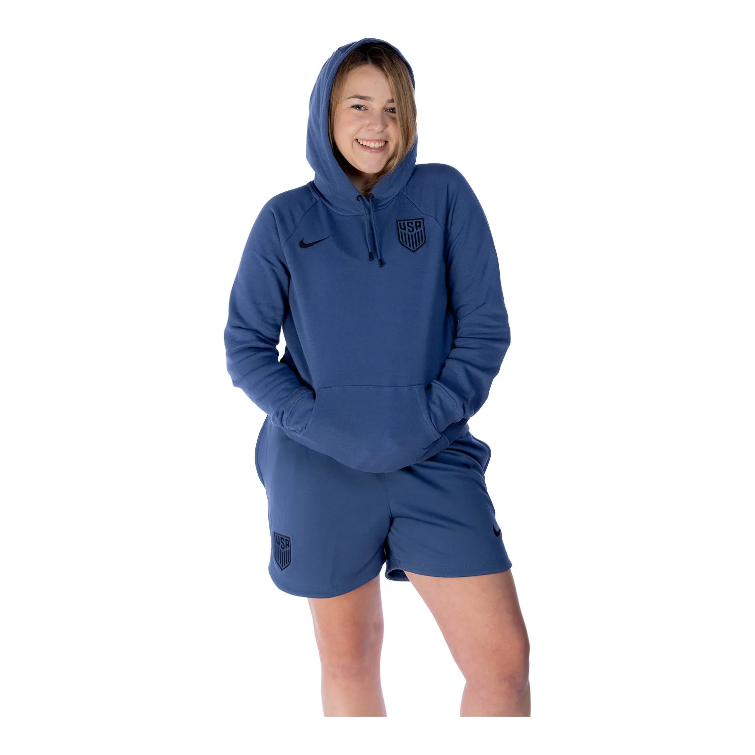 Women's Nike USA Travel Fleece Blue Hoodie