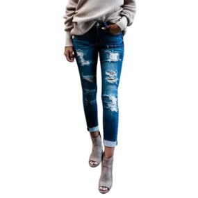 Women's Pencil Jeans Skinny Ripped Jeans Boyfriend Jeans Denim Pants