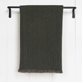 Woodland Green Handwoven Cashmere Throw