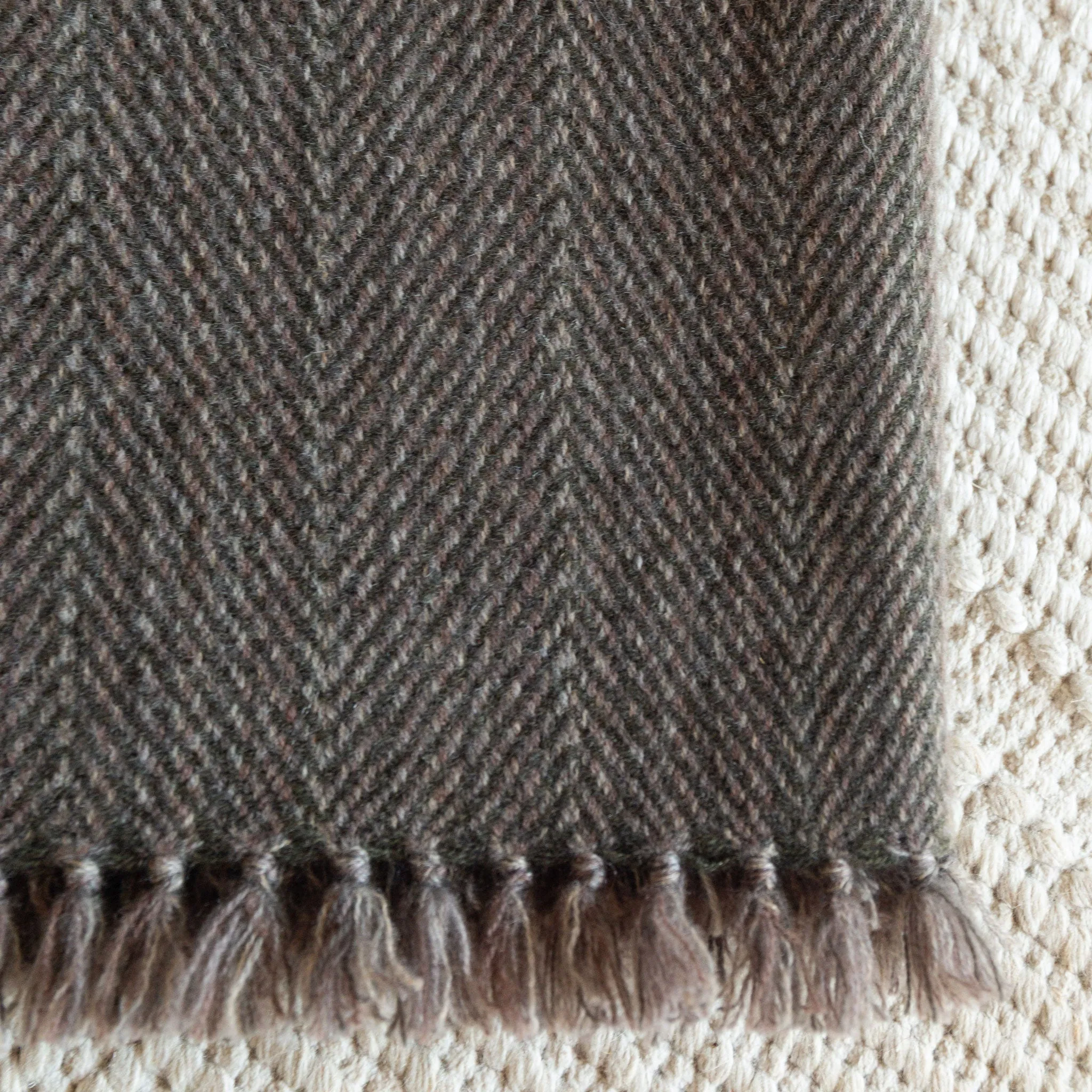 Woodland Green Handwoven Cashmere Throw