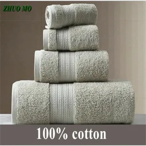 ZHUO MO 100% Pakistan Cotton Bath Towel | Super Absorbent Terry Bath Face Towel | Large Size for Thicken Adults | Ideal for Beach and Bathroom